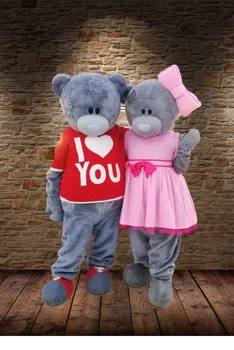 Lovey T-shirt medvedek maskota kostume roza obleke Teddies medved babydoll kostumi za noč Čarovnic Carival stranka dogodek