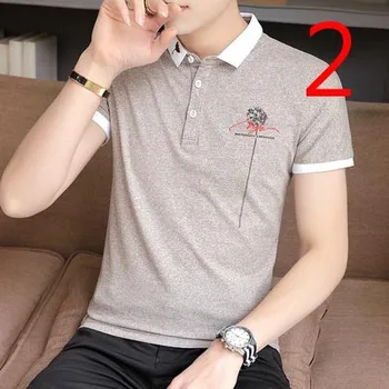 T-shirt za moške kratke oplaščeni t-shirt 2021 novo poletno obleko okoli vratu korejska različica trend mladih slim bombaž