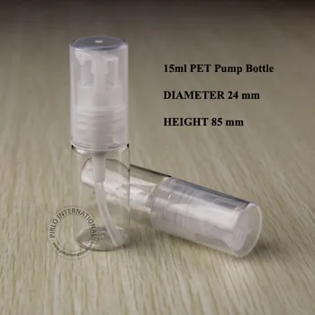15ml PET Losjon v razpršilu Steklenico Plastično Steklenico, Kozmetične Embalaže Emulzija Posodo Z Prozoren Sprej Pokrov 100 KOZARCEV