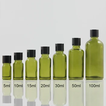 Prazno 20ml e tekočine foundatoin parfum posodo, olivno zelena eterično olje stekleno kapalko steklenico za prodajo