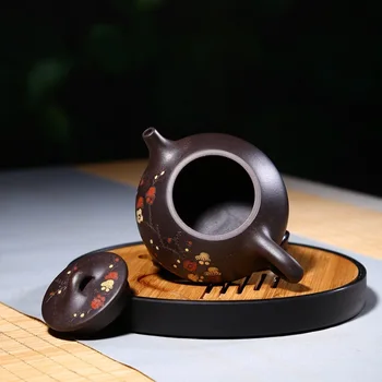 Trgovina na debelo in Mešani Serijo Ročno izdelanih Slive Cvet Jingzhou Shihu Black Diamond Kraljestvu Wangkungfu Čajnik in Teaware