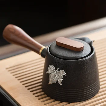 Črna Keramika Kitajski Slog Lončenina Čajnik Keramični Gospodinjski Eno Čajnik Retro Preprosto Nastavite Čaj Čaj Pot Infuser Čaj Slovesnosti