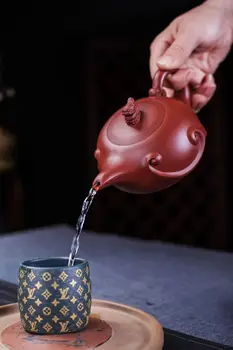 Yixing resnično vijolično gline pot，prvotno rude Dahongpao Ste Dolgo Yunhai dolgo Rima Pot，Ročno Kitajski čaj, set darilo pot 350cc