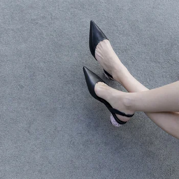 Poletje 2020 novih izdelkov Pravega usnja Ženske sandale Evropski modni stranka ženska sandali žogo peto čevlje Velikosti, 34-39
