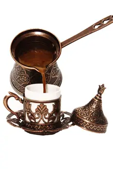 Potiskane Litje Bakra Kavo Pot, 4 Osebe-Magnet Grmovje Združljiv Turški Otomanski Kave Vzorec Kavo Pot,