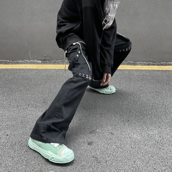 UNCLEDONJM Black tovora hlače moški ulične hlače moški hip hop korejski ulične techwear jogger moških taktično hlače