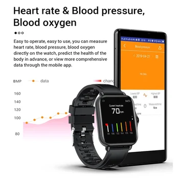 LIGE Novo 1.69-palčni Barvni Zaslon Smart Gledam Ženske Moški Poln na Dotik Fitnes Tracker Krvni Tlak Pametna Ura Modna Smartwatch
