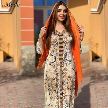 Moda Muslimanskih Abaya Hidžab oblačila za Ženske, Islam Polno Bombaž Sequins Tassel Caftan Marocain arabski Oman Turčija Haljo 2022 Ramadana
