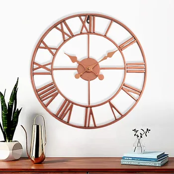 Ustvarjalne Evropske Stenske Ure 40 cm Rose Zlata Rimsko Številko Izklop Stenska Ura Retro Design, Veliki Kovinski Kazalec Reloj De Pared Decorar