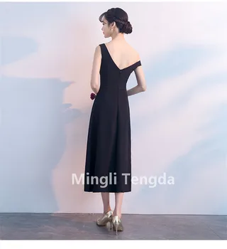 Mingli Tengda Off Ramo Družico Obleke, Kratke Obleke za Poroko Stranka Obleko Elegantno Črno Vestido da dama de honra
