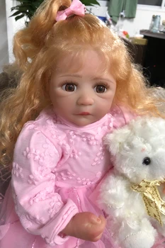 22 Palčni Lepo Dekle Prerojeni Malčka Realistična Lutka Baby Silikonski lutka 3D-Naslikal Kože Korenine Las Otrok darilo Igrače
