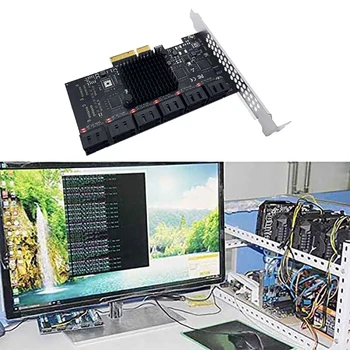 12-Portni SATA Širitev Kartico PCI-E 4X SATA3, da.0 6 G Trdi Disk Expansion Card za Namizni PC Rudarski s Lučka