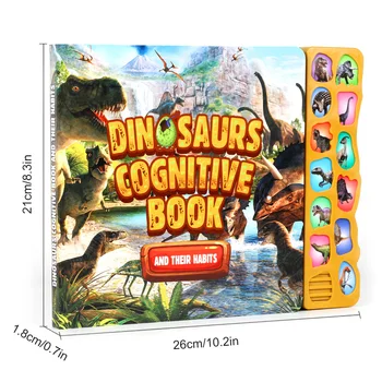 Dinozaver Zvočne Knjige, Igrače, z 12pcs Realne Dinozaver Številke Začetku Izobraževalne Interaktivne Dinozaver Playset Igrača za Otroke Darilo