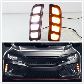 Avto LED Dnevnih Luči Obrnite Signal Rumena Smerniki DRL Meglo Lučka Svetla za Honda Civic Type R 2017-2021